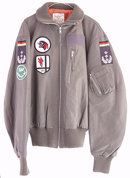 Luftwaffe Grey Leather Flight Jacket - Click for the bigger picture